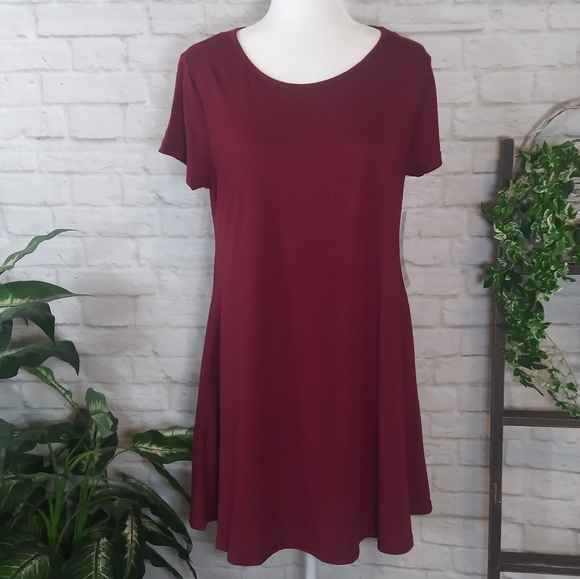 just be Dresses & Skirts - Just Be | Burgundy Swing Dress